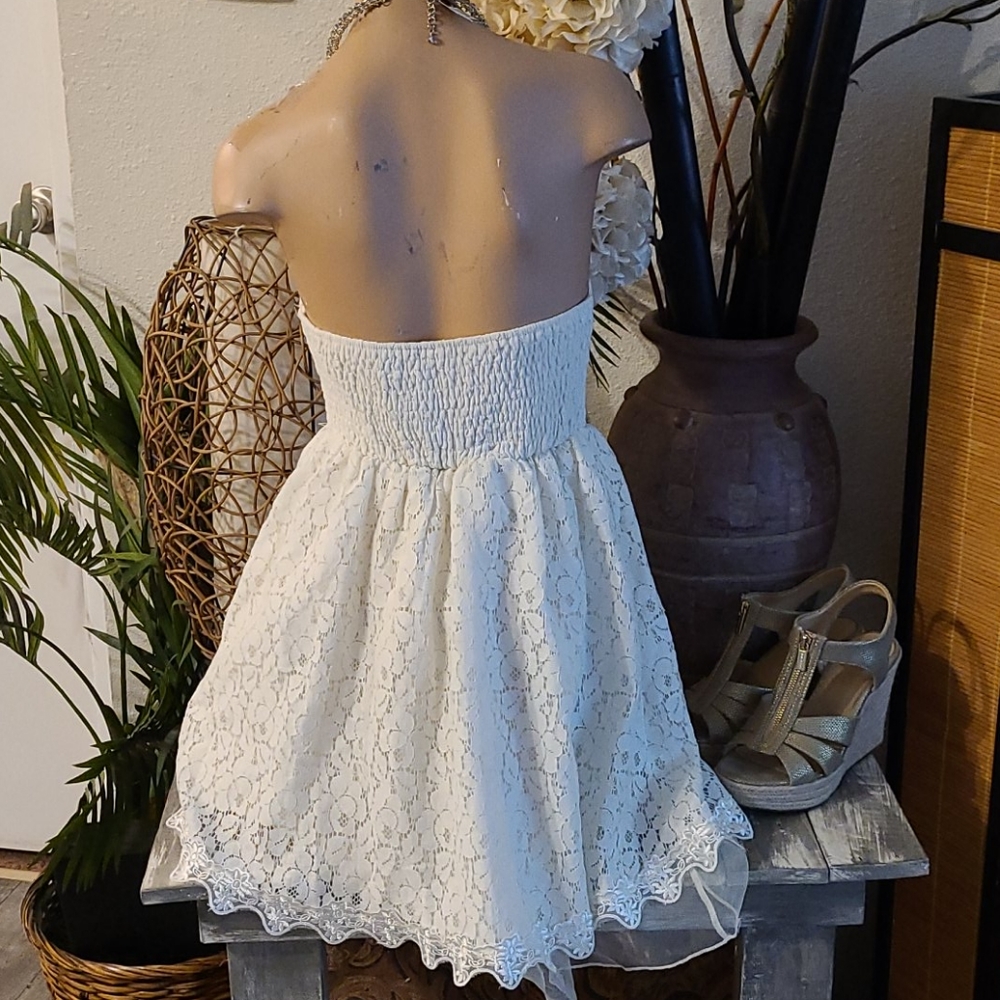 SUMMER STUNNING LACE PARTY DRESS SMALL SLEEVLESS - Picture 11 of 16
